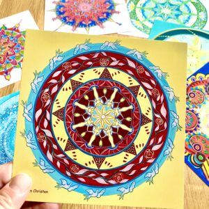 Grusskarte Mandala Sonnenrad von Myriam Christen